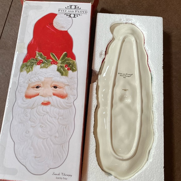 New! Fitz and Floyd snack therapy Santa tray - Picture 2 of 4